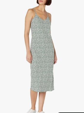 Green Floral Slip Midi Dress